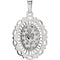14k White Gold Oval Filigree Miraculous Medal (22x15.5 MM)