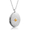 Milgrain Edging Small Oval Locket Pendant Necklace, Sterling Silver, 12k Green and Rose Gold Black Hills Gold Motif, 18"