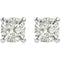 Charles and Clovard 14k Yellow Gold Antique Square Moissanite Solitaire Earrings