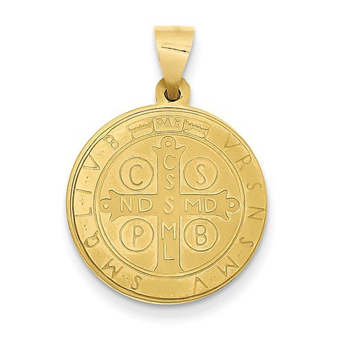 14k Yellow Gold Saint Benedict Medal Pendant (21X19MM)