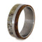 Deer Antler and Whiskey Barrel Oak 8mm Comfort-Fit Matte Titanium Wedding Band