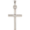 Diamond Inlay Cross Rhodium-Plated 14k White Gold Pendant (.01 Ct, G-H Color, I1 Clarity)