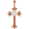 Freshwater Cultured Pearl Cross Pendant, 14k Rose Gold (4-4.5 MM)