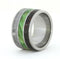 Green Box Elder Burl, Dinosaur Bone, Gibeon Meteorite 11mm Comfort-Fit Titanium Band, Size 9.25