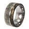 Deer Antler, Buckeye Burl 10mm Comfort Fit Titanium Wedding Band, Size 10