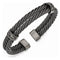 Men's Tribal Collection Gray Titanium Black Memory Two Cable Cuff Bracelet, 7"