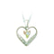 Created White Sapphire with Heart Necklace, Sterling Silver, 12k Green and Rose Gold Black Hills Gold Motif, 18"