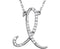 Diamond Initial Letter 'I' Rhodium-Plated 14k White Gold Pendant Necklace, 17" (GH, I1, 1/8 Ctw)
