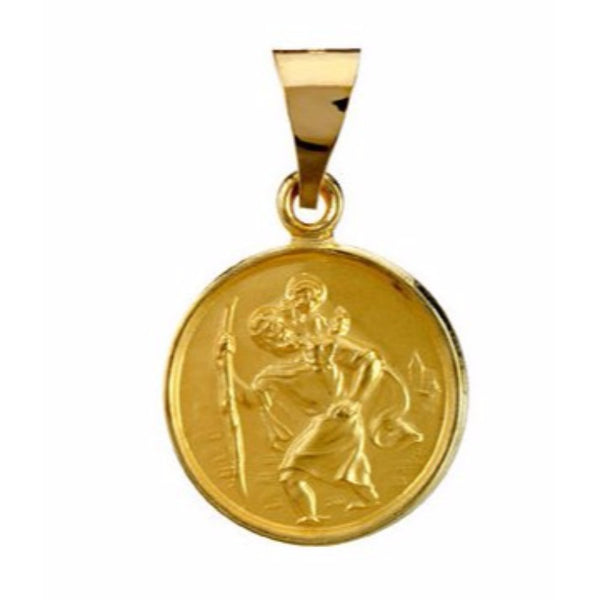 18k Yellow Gold St. Christopher Medal (13 MM)