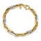 Men's Two-Tone 14k Yellow and White Gold 7.05mm Link Bracelet, 7.75"