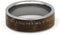 Whiskey Barrel Oak Wood, Deer Antler 7mm Comfort-Fit Titanium Band, Size 8.5