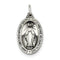 Sterling Silver Antiqued Miraculous Medal Charm Pendant (28X19 MM)