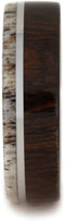 The Men's Jewelry Store (Unisex Jewelry) Deer Antler, Ironwood 8mm Comfort-Fit Titanium Band, Size 13.5