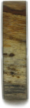 Petrified Wood Inlay 7mm Comfort-Fit Matte Titanium Good Luck Ring, Size 8.25