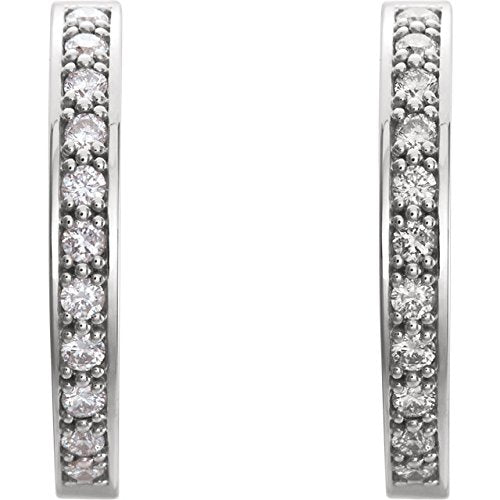 Diamond Inside-Outside Earrings, Sterling Silver (1/2 Ctw, Color G-H, Clarity I1)