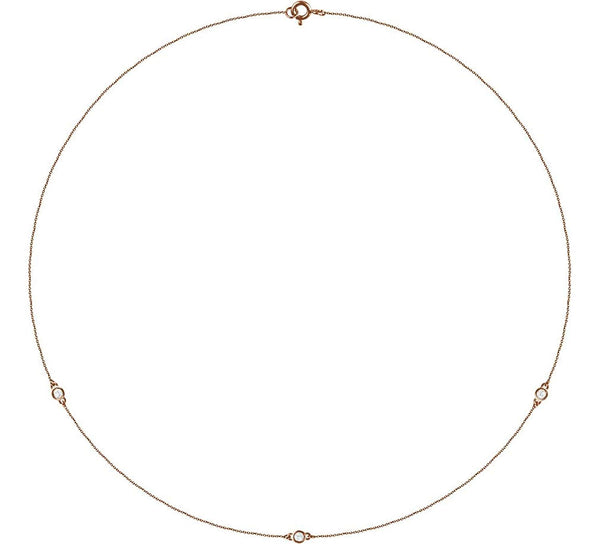 Diamond Solitaire 14k Rose Gold Pendant Necklace, 18" (1/5 Cttw)