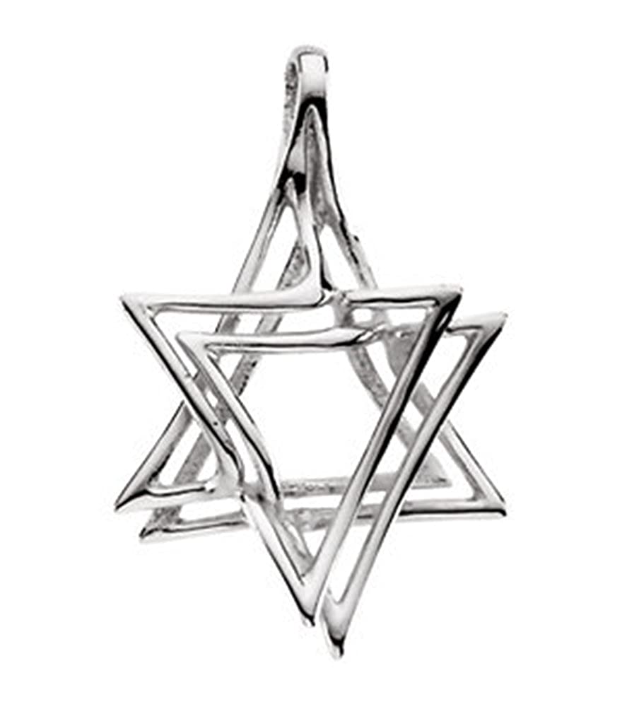 Star of David 14k White Gold Pendant (Made in Holy Land)