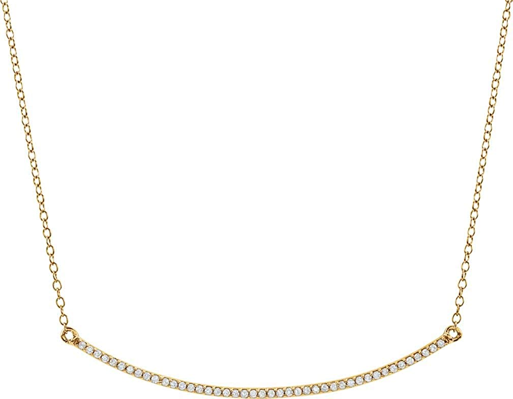Diamond Bar Necklace in 14k Yellow Gold, 16-18" (1/6 Cttw)