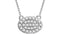 Diamond Oval Pendant Necklace 14k White Gold, 18" (.20 Cttw)