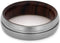 Matte Titanium Grooved Pinstripe 6mm Comfort-Fit Ironwood Band, Size 15
