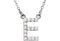 Diamond Initial 'E' Rhodium Plate 14K White Gold (1/6 Cttw, GH Color, l1 Clarity), 16.25"