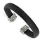 Men's Carbon Fiber Collection Black Chevron Carbon Fiber, Stainless Steel 10.5mm Cuff Bangle Bracelet