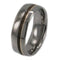 Bocote Wood, 14K Yellow Gold 8mm Comfort Fit Titanium Wedding Band, Size 14.5