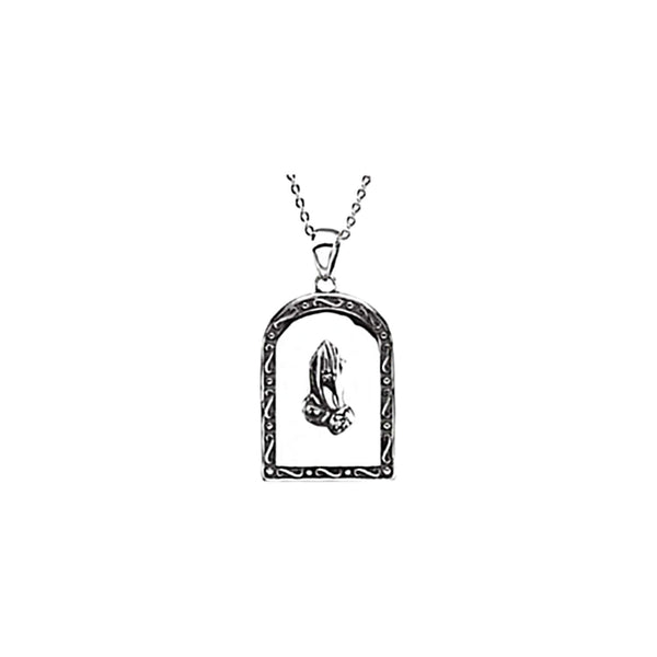 Diamond 'Pray Anyway' Rhodium Plate Sterling Silver Pendant Necklace, 18"
