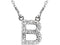 Diamond Initial 'B' Rhodium Plate 14K White Gold (1/6 Cttw, GH Color, I1 Clarity), 16.25"
