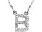 Diamond Initial 'B' Rhodium Plate 14K White Gold (1/6 Cttw, GH Color, I1 Clarity), 16.25"