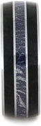 Black Jade, Blue, Bronze and White Mokume, Titanium Pinstripe 8mm Comfort-Fit Tungsten Band