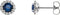 Blue Sapphire and Diamond Earrings, Rhodium-Plated 14k White Gold (0.16 Ctw, G-H Color, I1 Clarity)