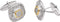 2-Tone Pave Diamond Scroll-Work Square Cuff Links, Sterling Silver, 14k Yellow Gold, (.25 Ctw, GH, I1)