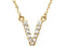 14k Yellow Gold Diamond Initial 'V' 1/8 Cttw Necklace, 16" (GH Color, I1 Clarity)
