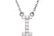 Diamond Initial 'I' Rhodium Plate 14K White Gold (1/10 Cttw, GH Color, I1 Clarity), 16.25"