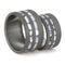 Mother of Pearl Inlay, Sandblasted Comfort-Fit Titanium His and Hers Wedding Band Set, M10.5-F9.5