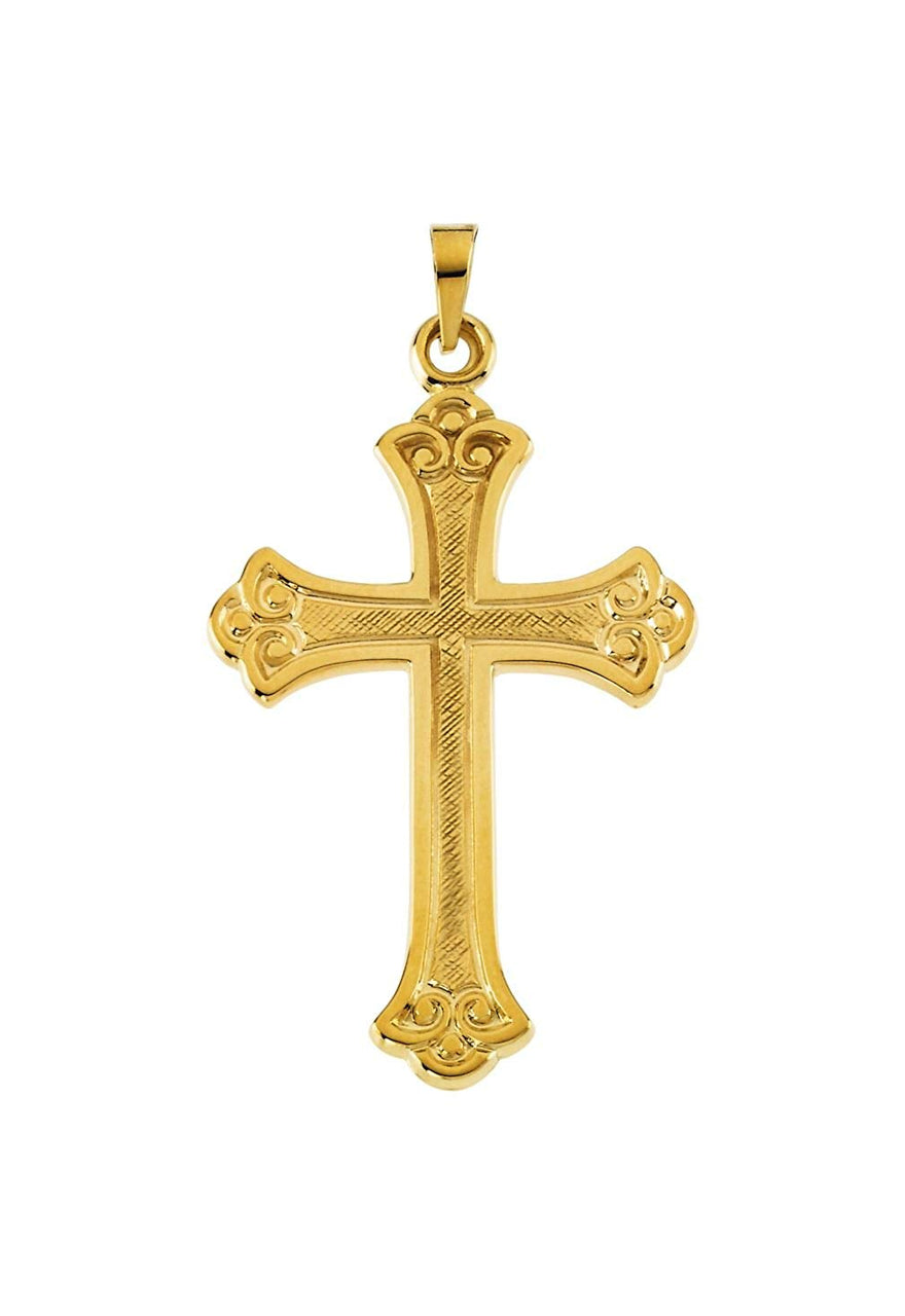 14k White Gold Cross Pendant