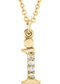 Diamond Initial 'i' Lowercase Letter 14k Yellow Gold Pendant Necklace, 16" (.025 Ctw, GH, I1)