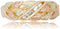 Ave 369 10k Yellow Gold, 12k Rose and Green Gold 4-Stone Diamond Black Hills Gold Band, His and Hers Wedding Ring Set