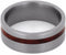 Ruby Redwood Inlay 8mm Comfort-Fit Matte Titanium Wedding Band, Size 14