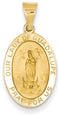 14k Yellow Gold Our Lady of Guadalupe Medal Pendant (22X13MM)