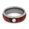 Bezel-Set Diamond, Tulip Wood 6.5mm Comfort-Fit Titanium Wedding Band