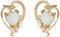 Ave 369 Created Opal Heart Stud Earrings, 10k Yellow Gold, 12k Green Gold, 12k Rose Gold Black Hills Gold