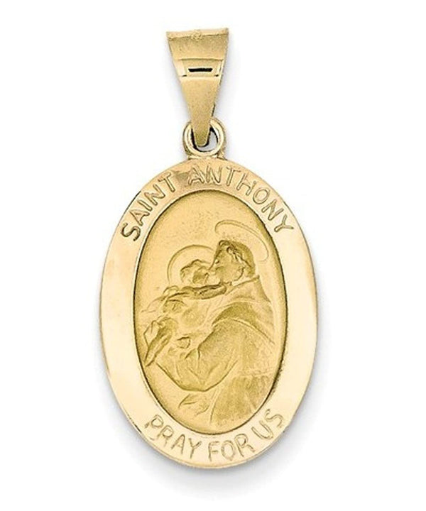 14k Yellow Gold St. Anthony Medal Pendant (22X13MM)