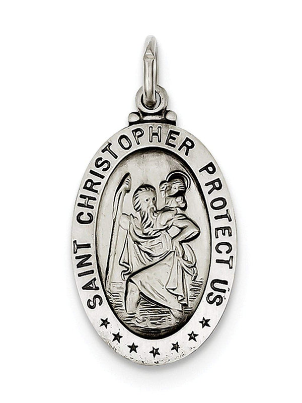 Sterling Silver St. Christopher Medal (27X15 MM)