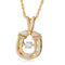 Diamond Horseshoe Pendant Necklace, 10k Yellow Gold and 12k Green and Rose Gold Black Hills Gold Motif, 18" (0.1 Ct)