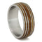 Oak Whiskey Barrel Wood 9mm Matte Titanium Comfort-Fit Band