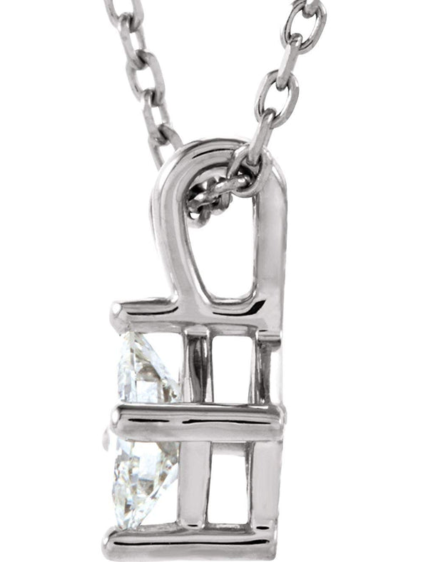Princess-Cut Diamond Solitaire Pendant Necklace, Rhodium Plate 14k White Gold, 18" (1/4 Ctw, GH, I1)
