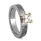 Charles & Colvard Moissanite, Gibeon Meteorite 4mm Comfort-Fit Titanium Engagement Ring
