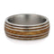 Oak Whiskey Barrel Wood 9mm Matte Titanium Comfort-Fit Band